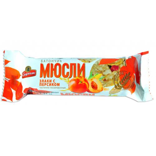 Батончик-мюслі "Злаки з персиком" 35 г