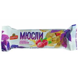 Батончик-мюслі "Злаки з журавлиною" 35 г