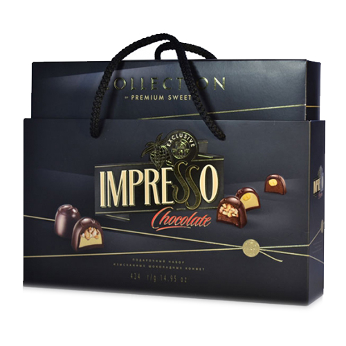 Подарунковий набір шоколадних цукерок "Impresso", чорний 424 г