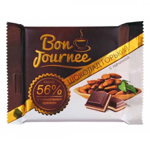 Шоколад "Bon Journee" гіркий з начинкою мигдальний крем 80 г