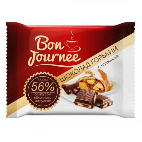 Шоколад  "Bon Journee" гіркий з начинкою зі смаком яблучного штруделя 80 г
