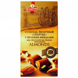 Шоколад "МОЛОЧНИЙ З ЦІЛІСНІМ МІГДАЛЕМ" 90 г
